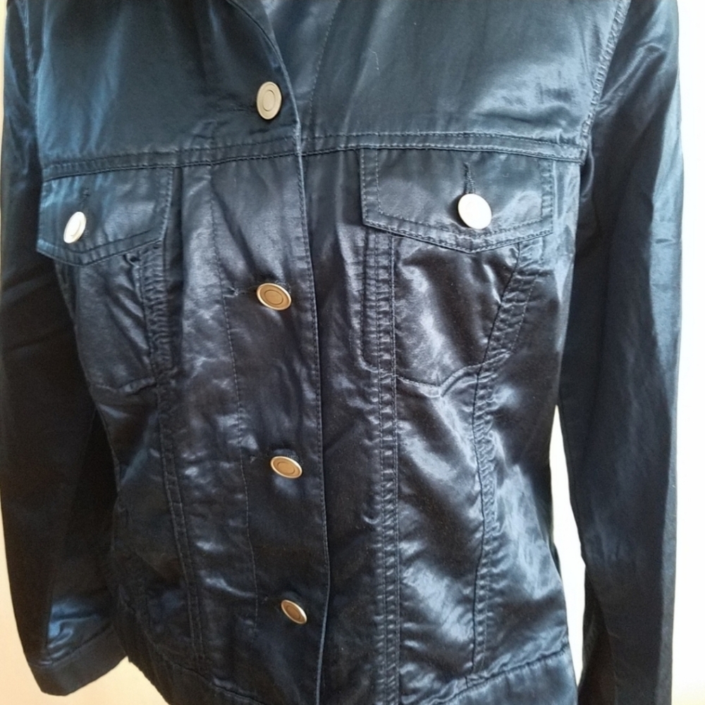 Chico's‎ Women Casual Sheen Atalia Jacket Colonial Blue Size XS 4 Chico Size 0 - Picture 2 of 8